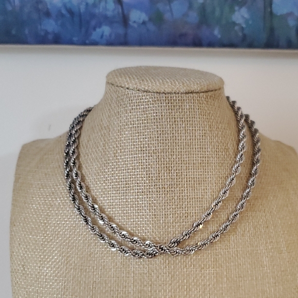 Silver-Tone Rope Chain Necklace - Picture 3 of 6